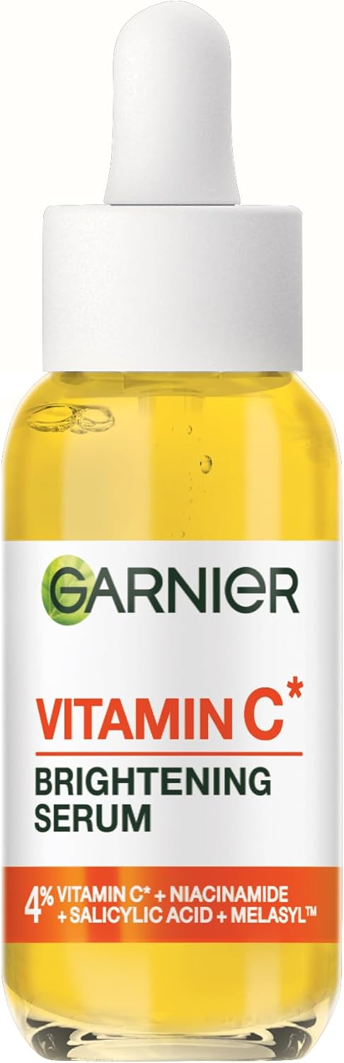 Garnier Vitamin C Brightening Serum for Face, with 4% Vitamin C, Niacinamide & Salicylic Acid, Brightens Skin, Reduces Dark Spots & Evens Skin Tone