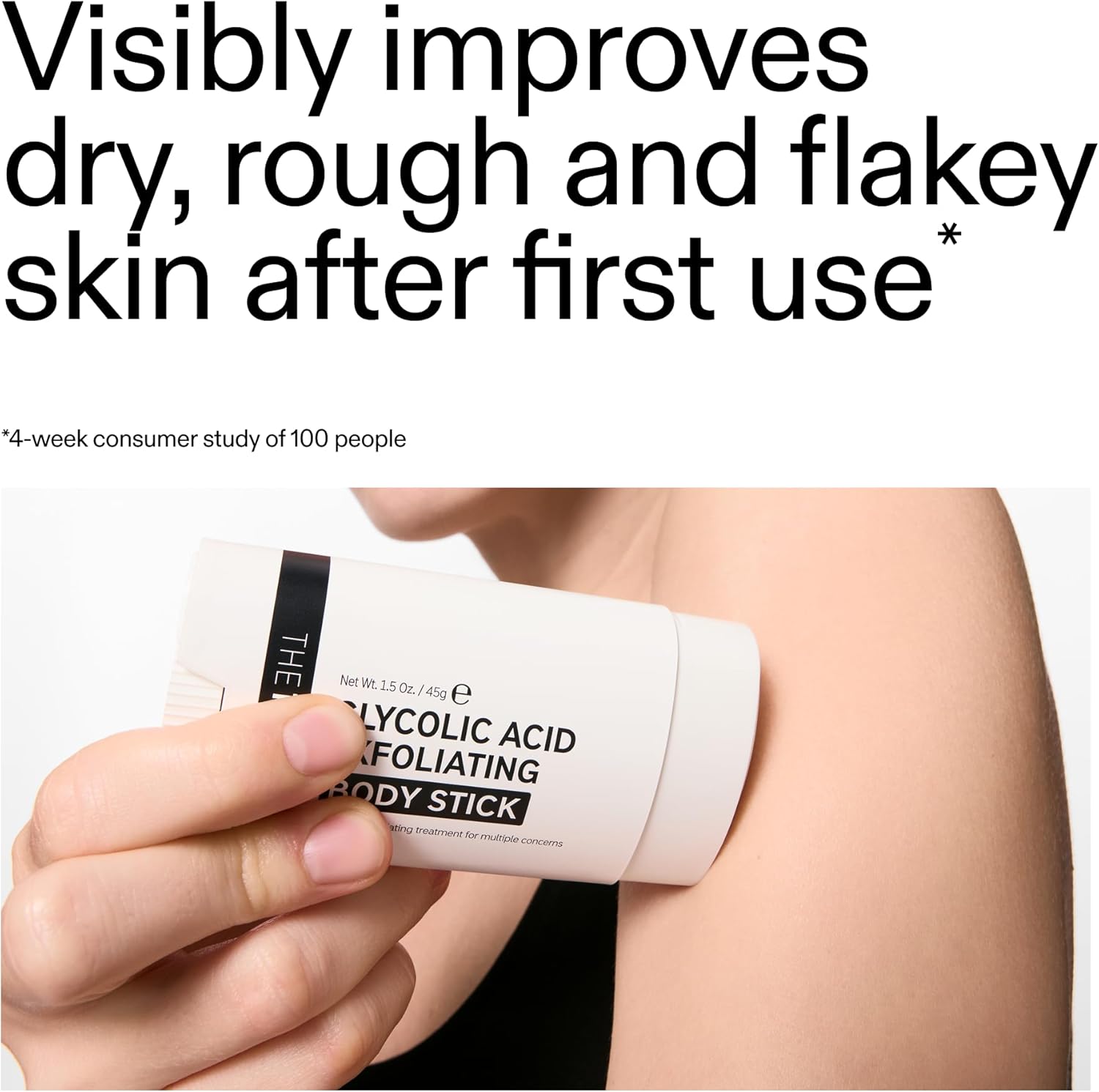 The INKEY List Glycolic Acid Exfoliating Body Stick 45g, Multiple Concerns, One Targeted Solution, Delivers Deep, Effective Exfoliation, Fragrance Free, Suitable For All Skin Types