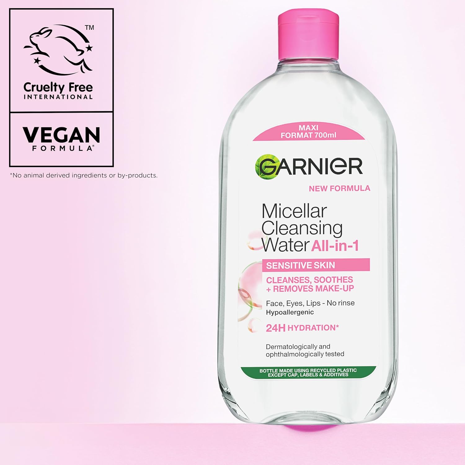 Garnier Micellar Cleansing Water 700ml, Gentle face cleanser & Make up Remover, Suitable For All Skin Types Including Sensitive Skin, Soothing Formula, Dermatologically Tested